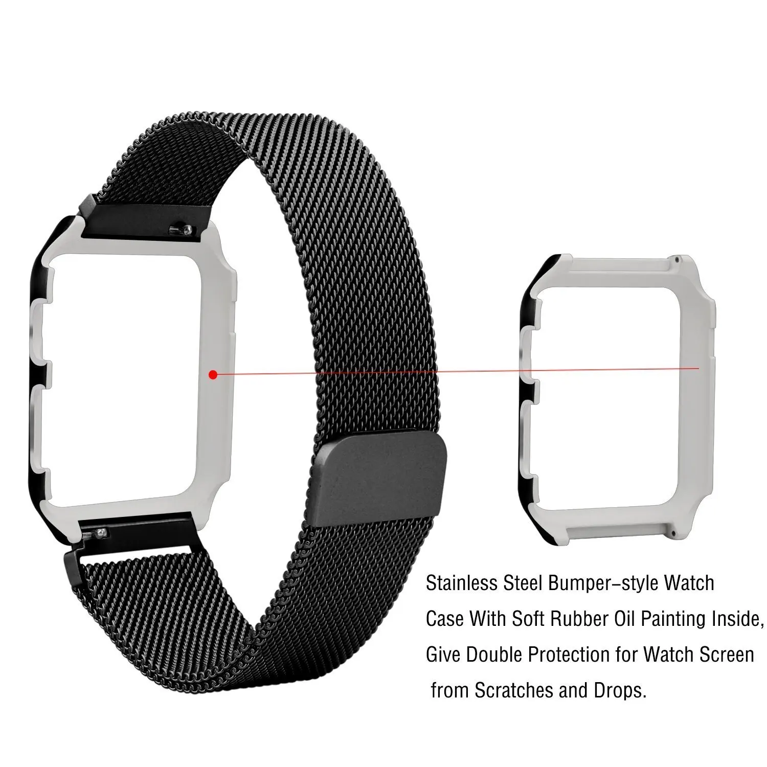 Миланский Браслет ремешок+ Защитный чехол для apple watch 4 44/40 мм для женщин/мужские часы, аксессуары для наручных часов iwatch серии, версия 1, 2, 3, ремешок 42/38 мм