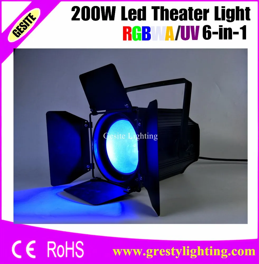 2pcs /lot COB RGBWA UV 6IN1 led par 200w stage Lighting for Theater TV Studio | Лампы и освещение