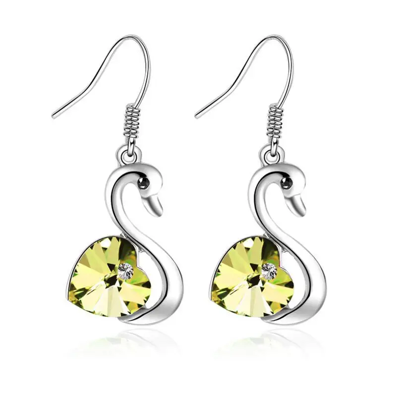 Lyiyunq модные Лебедь серьги Красивая девушка сердце кристалл партии изделия долго