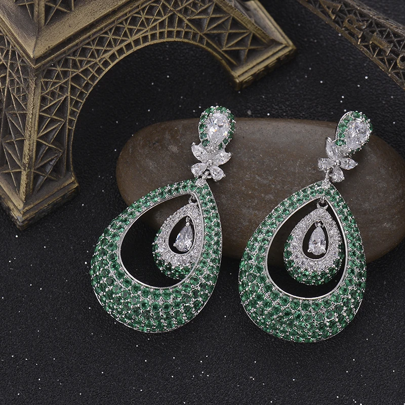 

GAOLA Women Waterdrop Multicolor 2 Colors Stones AAA Cubic Zirconia Long Earrings Fashion Jewelry