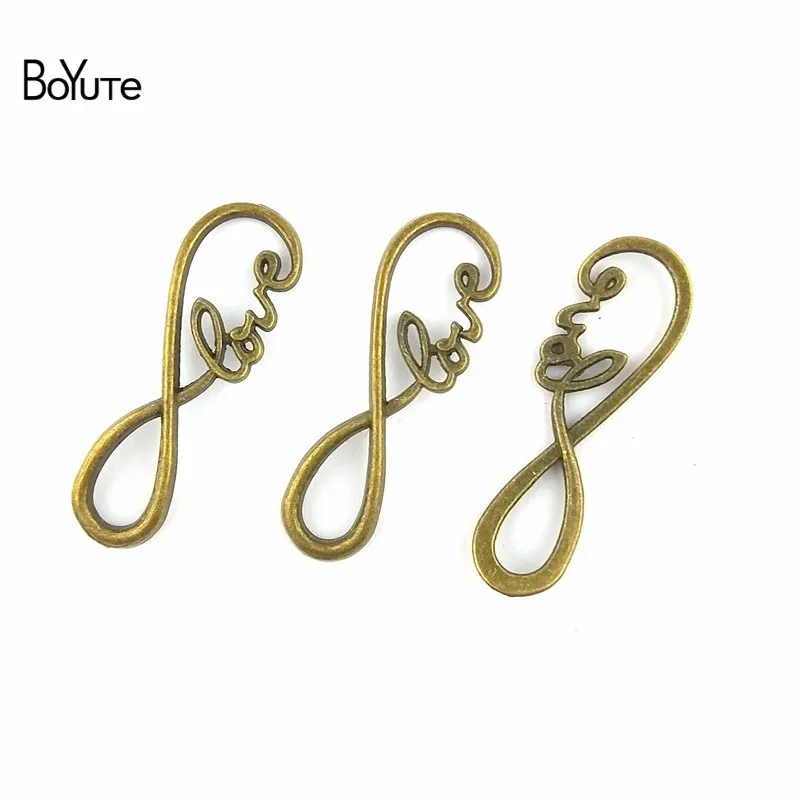 

BoYuTe (50 Pieces/Lot) 12*39MM Antique Bronze Silver Plated Zinc Alloy Infinity Symbol Love Connector Diy Metal Jewelry Findings