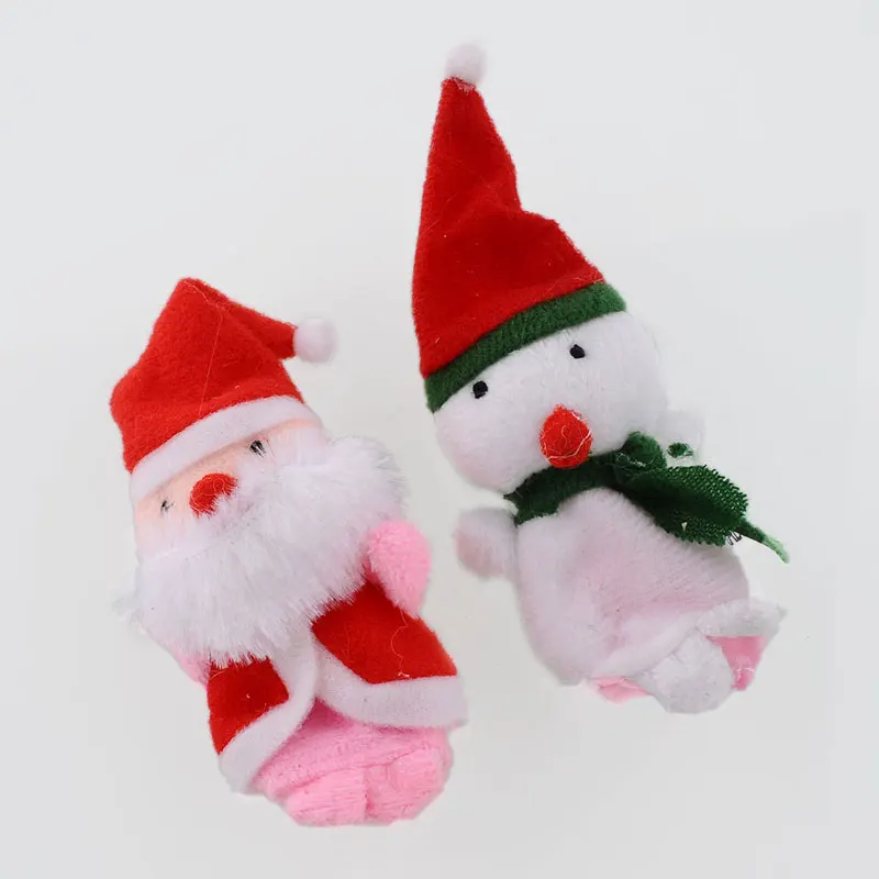 5pcs/set Christmas Santa Claus Snowman Dear Bear Penguin Finger Puppets Educational Plush Toy Doll |