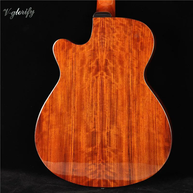 Хорошее качество hickory деревянный тонкий корпус акустическая-электрогитара струна сумка
