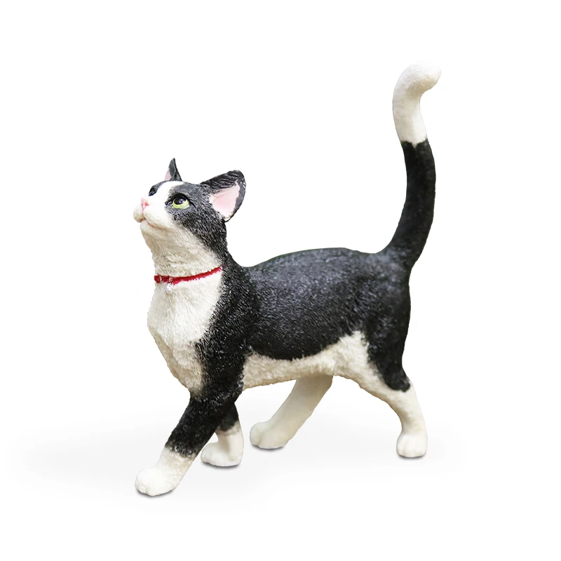 Mnotht 1/6 Черный Белый Кот модель корова кошка мини игрушки милые животные