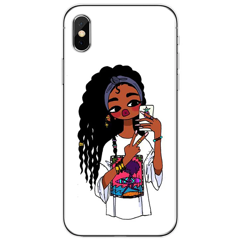 Мягкий силиконовый чехол для телефона iPhone 6 6plus 7 8plus 5 5S 5C SE X XS XR Max Afro Black Girl Magic