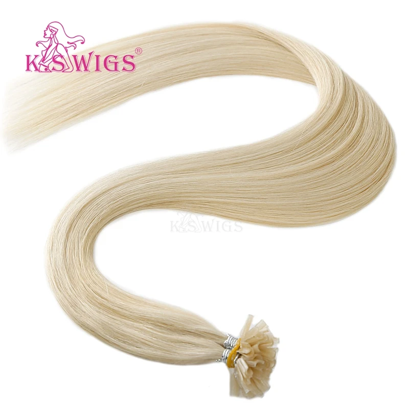 Парики K.S 16 '' 28'' Remy в форме капсулы для наращивания волос с U образным
