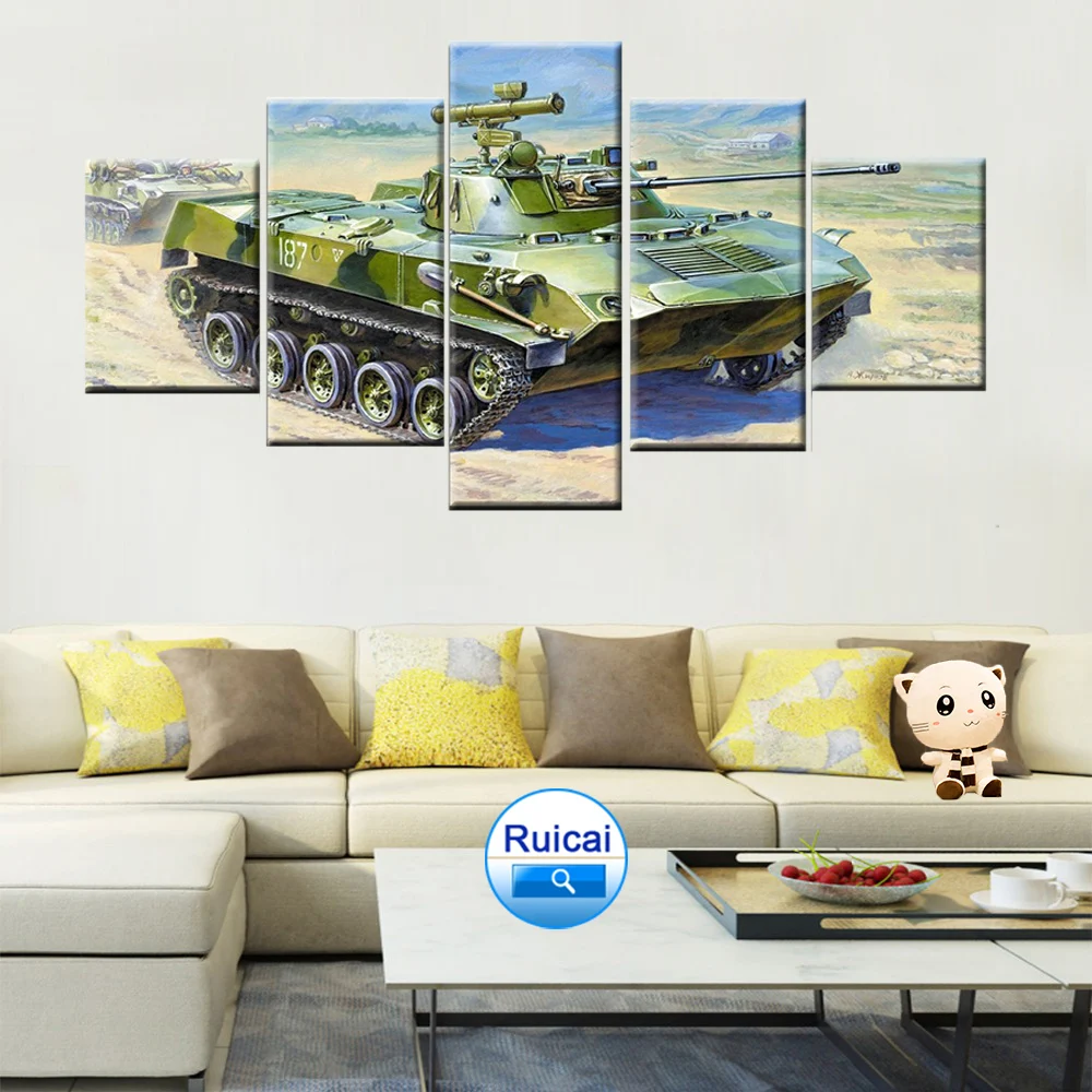 HD Print 5 Panel Home Decor Wall Art Picture Tank Poster | Дом и сад