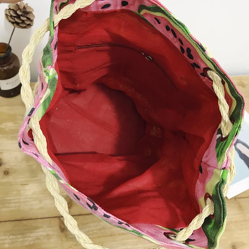 Fashion 2018 New Internet Red Recommended Korean Watermelon Bag Summer Weaving Straw Holiday Bucket Women | Багаж и сумки