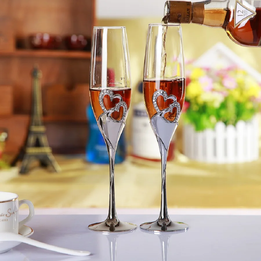 Новая мода в форме сердца свадебное Поджаривание бокал для вина Кристалл 200 мл