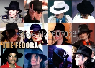 2 шт. Классическая фетровая шляпа Fedora с именем Майкла Джексона белого и черного