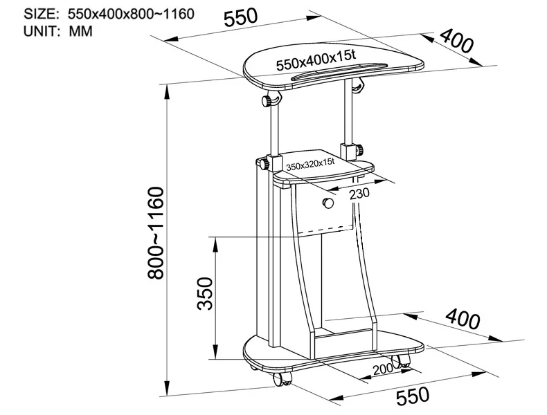 

Standing computer desk mobile vertical desk conference podium lifting bedside table commercial furniture office furniture