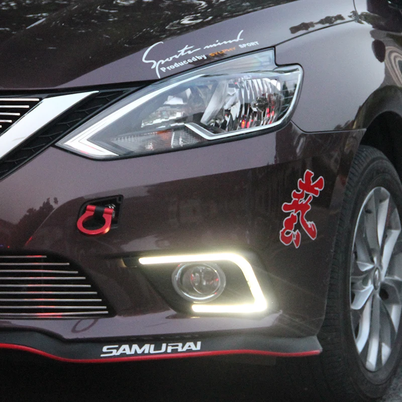 Светодиодный дневные ходовые огни для Nissan Sentra 2016 2017 Sylphy передняя противотуманная