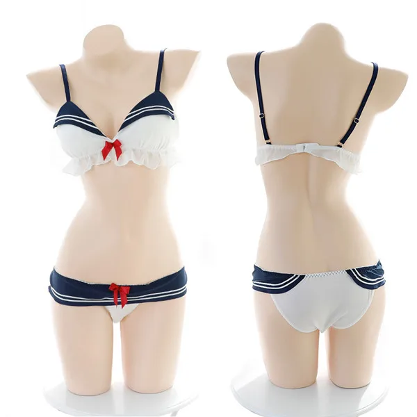 

Anime CardCaptor Sailor Moon Cosplay Costumes Cute Sexy Swminsuit Bikini Navy Style Underwear Full Set Party Outfit