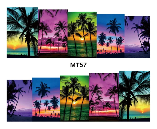 Наклейка для дизайна ногтей с кокосовым деревом, MT57