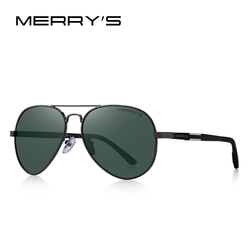 C07 Green MERRYS дизайнерские мужские классические HD поляризованные солнцезащитные очки пилота для вождения авиационные алюминиевые мужские очки с защитой UV400 S8285 - Цвет линз: C07 Green