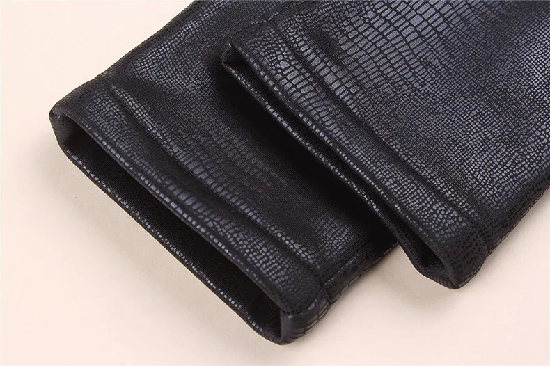 Сексуальные кожаные брюки с крокодиловым узором женские эластичные из