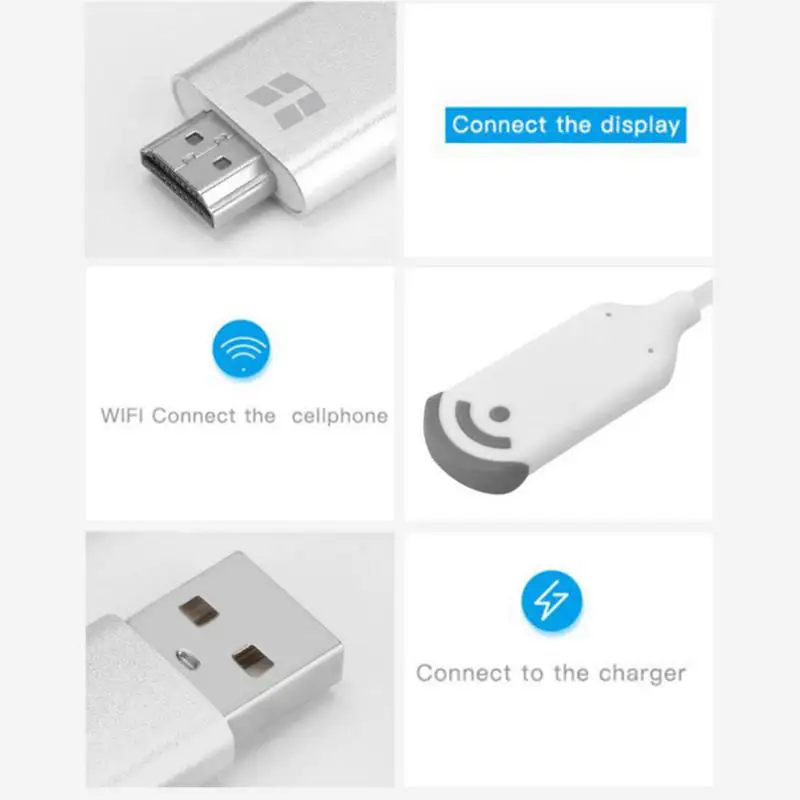 Беспроводной приемник 2 4G HDMI HDTV конвертер адаптер 1080P MHL кабель для iPhone Android USB к WIFI