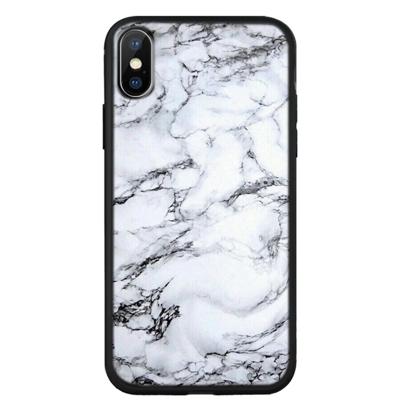 Silicone Cover Case For iPhone X XR XS 6 6S 7 8 Plus Marble paint design Pattern Phone Cases Back Shell Max B26 |