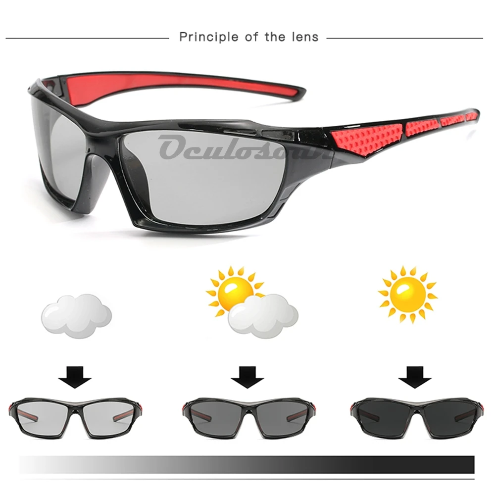 Фотохромные солнцезащитные очки для мужчин вождения поляризационные хамелеон