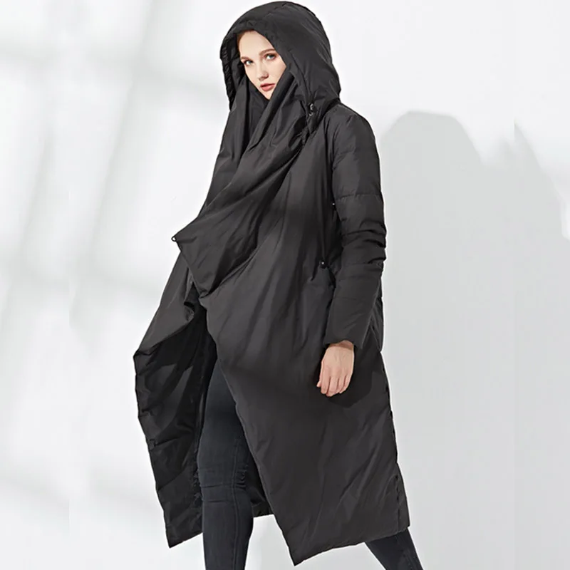 Новинка 2018 высокое качество зимний жакет Женская длинная куртка 90% белый утиный