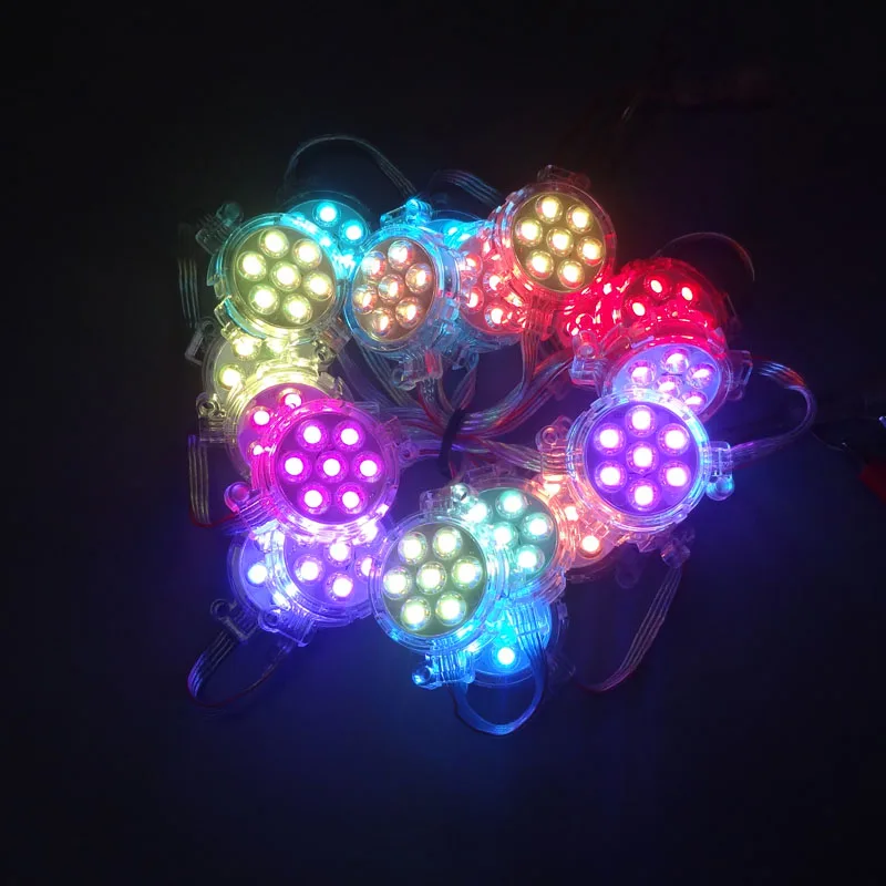 DMX512 SM16703 WS2811 светодиодный Pixel Модуль рекламное лампы 50 мм DC24V вход 6 s 5050 RGB SMD 1 44 Вт