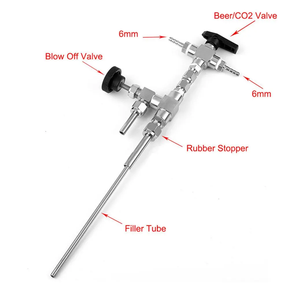 304 нержавеющая сталь счетчик давления бутылки пива наполнитель 3 способ шланг