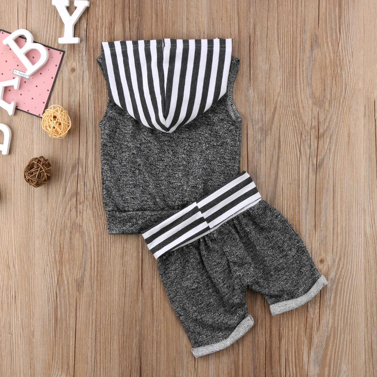 2 предмета одежда для маленьких мальчиков футболка без рукавов + шорты детские