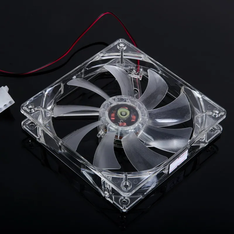 

FW1S Yellow LED Light CPU Cooling Laptop Cooler Fan Computer PC Clear Case Quad 12CM Heatsink