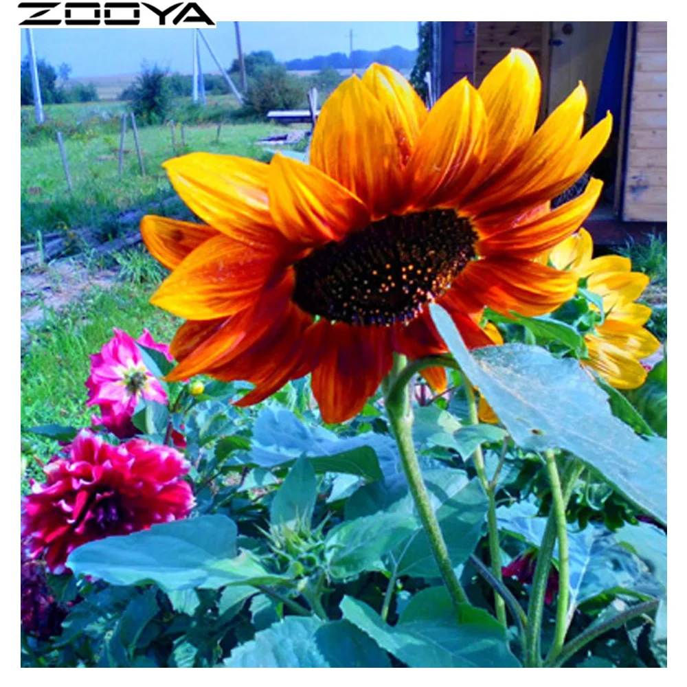 

ZOOYA Diamond Painting Cross stitch Flower Sunflower Needlework Diamond Embroidery Pattern Hobbies and Crafts Home Decor R1041