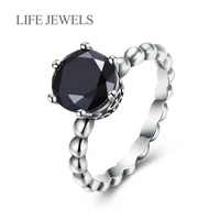 authentic 100 925 sterling silver black zircon rings charm l women luxury sterling silver valentines day gift jewelry 18105