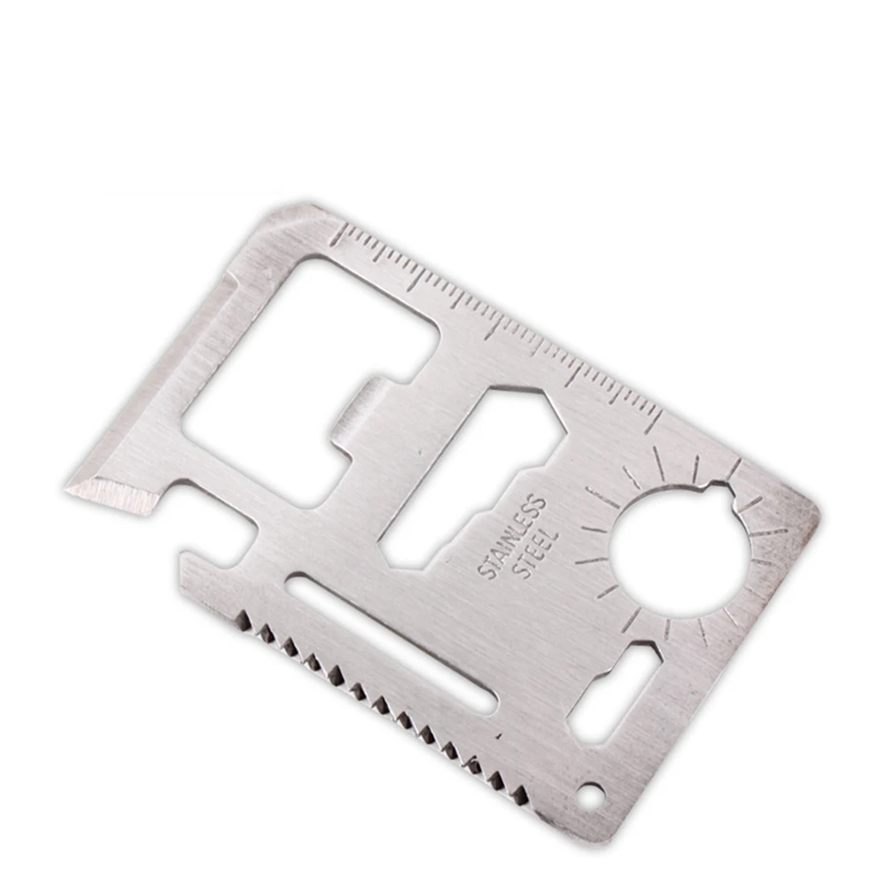 Camping Survival Tool Army Sliver Stainless Steel SOS Rescue Outdoor Tools Multi-functiona Credit Card Gadgets | Спорт и развлечения