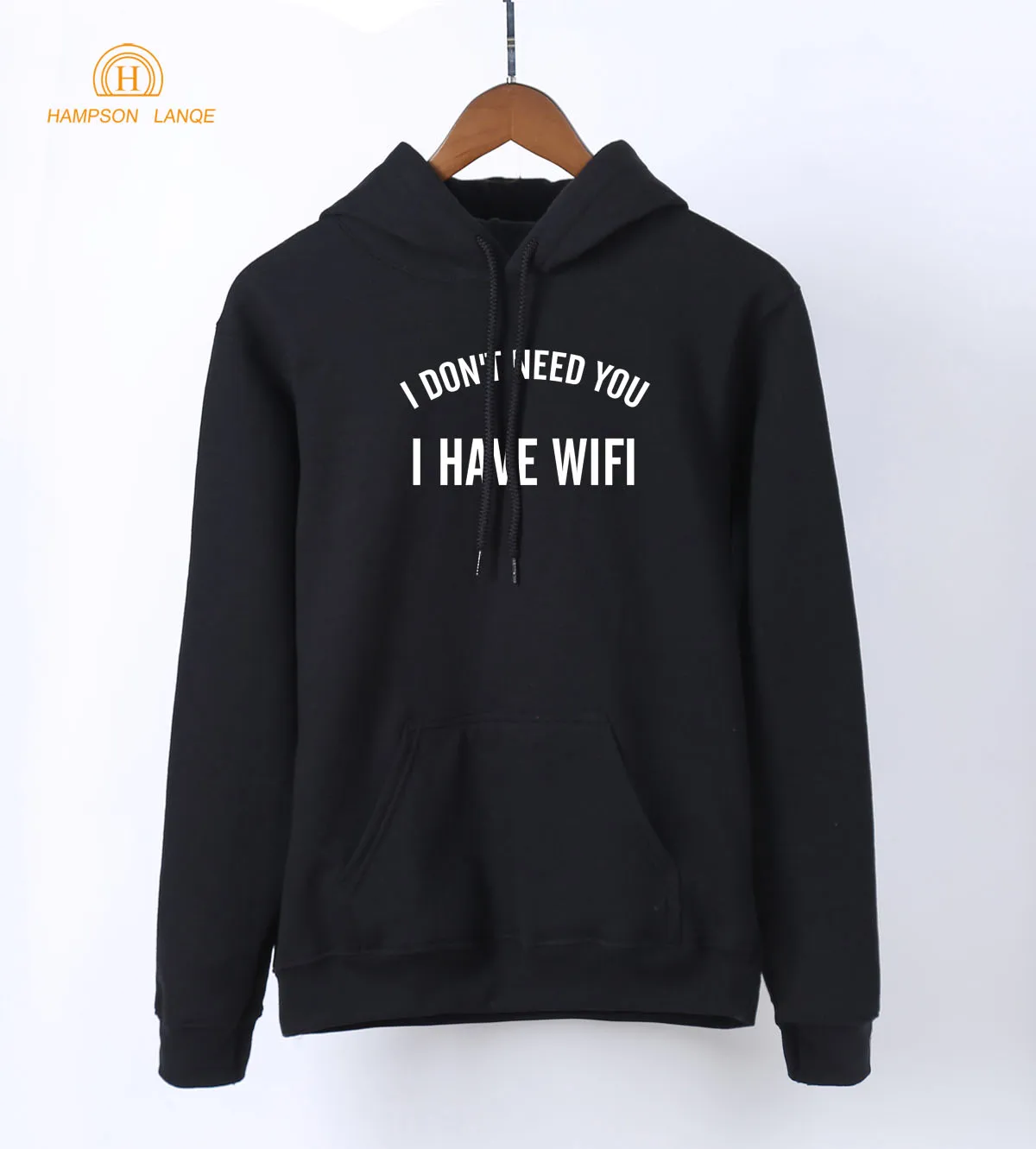 Женская толстовка с длинным рукавом и надписью I Not Need You l Wi Fi черная розовая серая