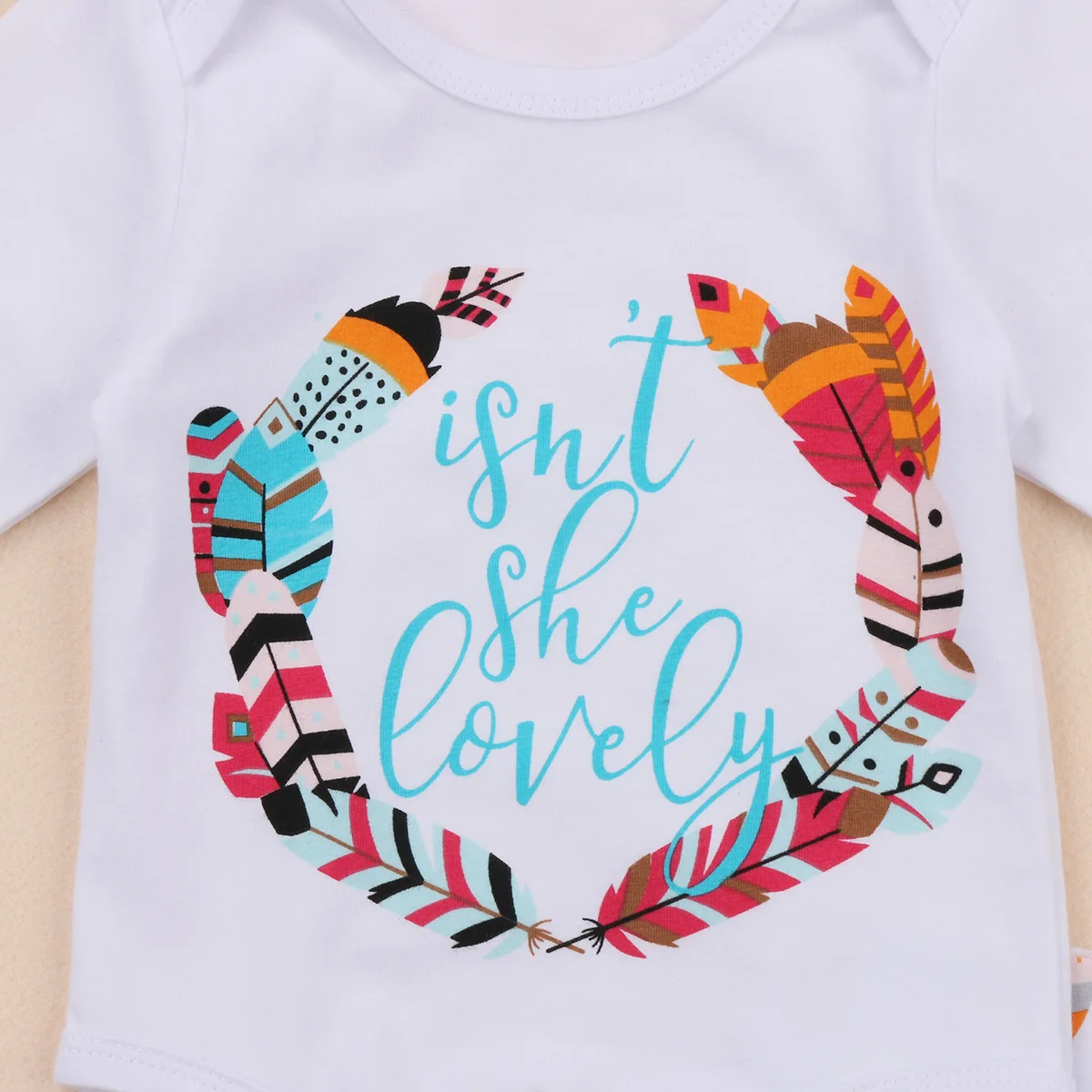 Комбинезон для новорожденных девочек с надписью Isnt She штаны перьями длинные