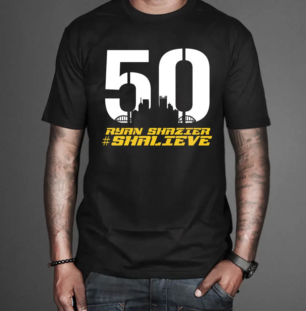 Райан Shazier футболка Питтсбург футболист команды дань 50 Shalieve|Мужские футболки| |