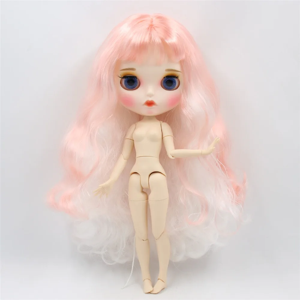 Ледяная кукла DBS Blyth 1/6 bjd белая кожа для суставов тела розовые белые волосы