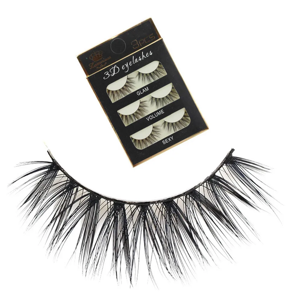 3 пары толстые длинные вечерние накладные Ресницы Черные Накладные ресницы