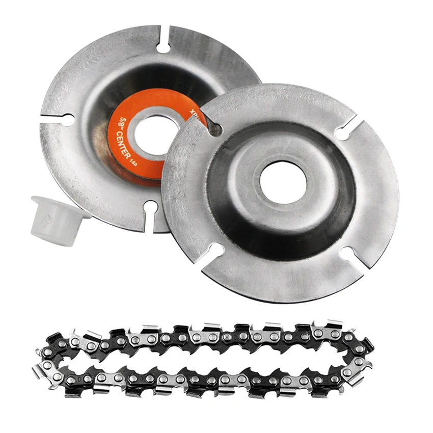 

1 set 4 inch Grinder Chain Disc Wood Carving Disc for 100/150mm Angle Grinder Carbide Cutting Chain Disc 22 Teeth 14000rpm