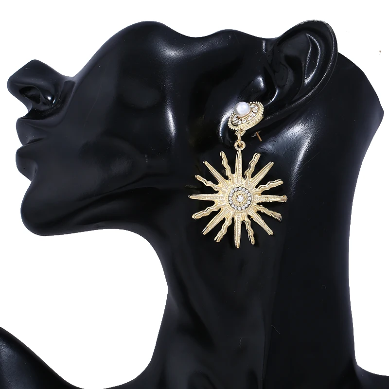 Горячая Распродажа серьги с солнечным цветком для девочек металлические милые