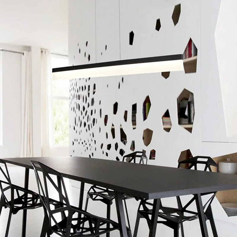 Современный длинный светодиодный подвесной светильник алюминиевый акриловый