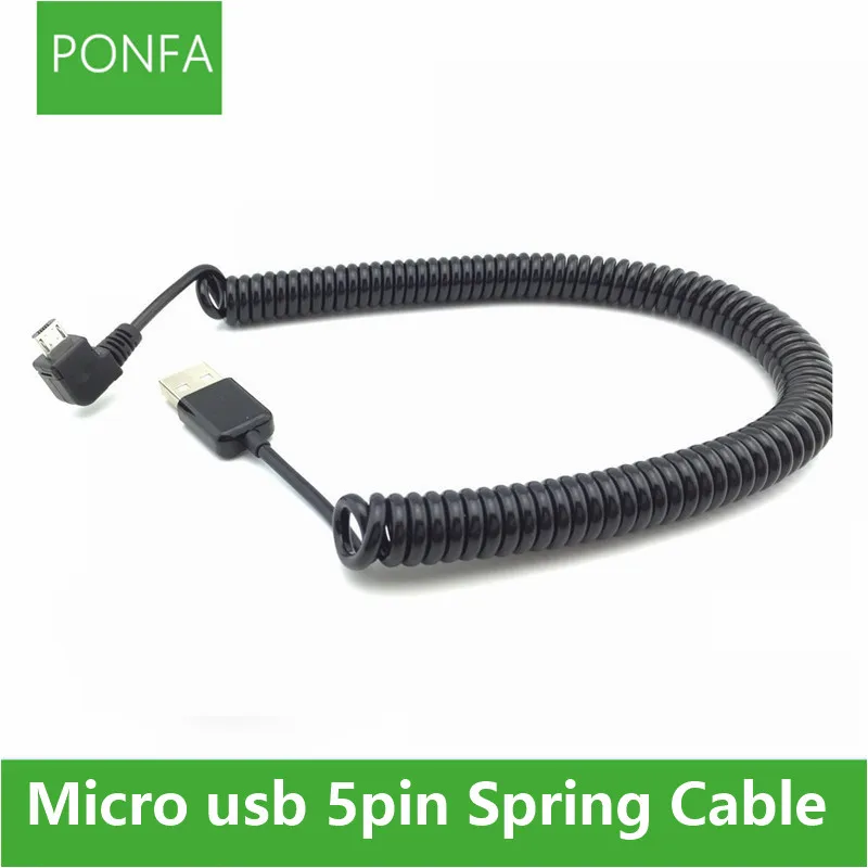 Micro usb штекер 90 градусов прямоугольный к 2 0 пружинный выдвижной Эластичный кабель