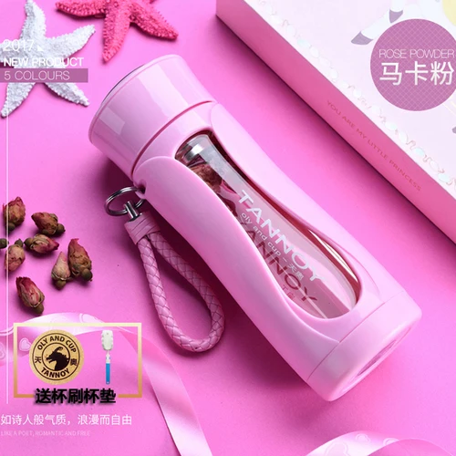 S -pink 320ml Термостойкая двухслойная стеклянная бутылка для воды, креативный пояс, разделительный фильтр для чая, портативное, для путешествий, офиса, стекло для воды - Цвет: S -pink 320ml