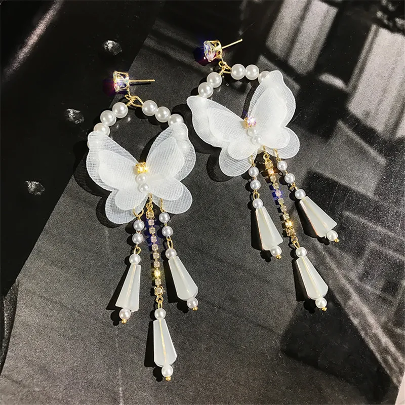 FYUAN длинные кисточки кристаллы свисающие серьги для женщин Bijoux (украшения своими