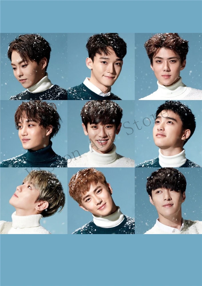 EXO плакаты K-Pop настенные наклейки поют для вас для жизни украшения стены белая бумага с покрытием