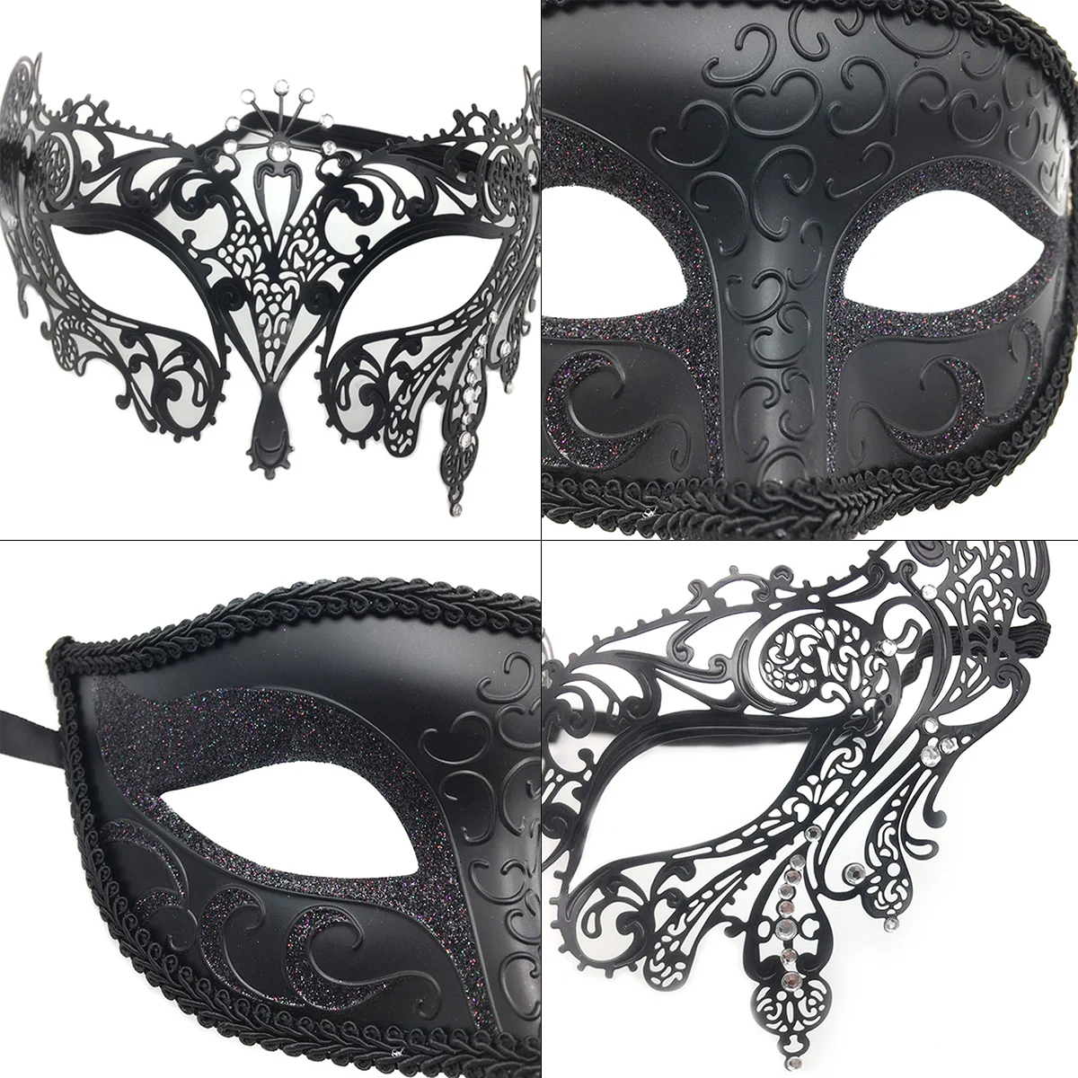 2 шт./лот Маскарадная маска со стразами карнавальный костюм на Хэллоуин кружевная