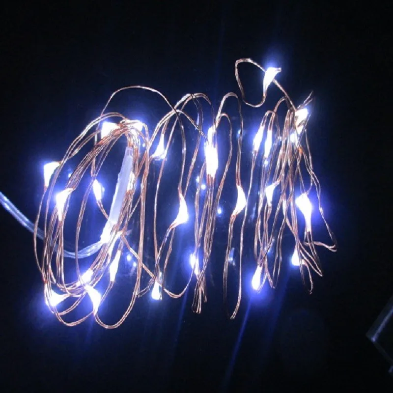 2 м Медный провод Гирлянды светодиодные свет 20LED 3AA Батарея питание