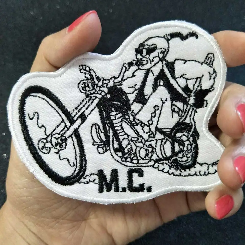 Нашивка для Байкерской куртки MC Skull Байкерский значок с вышивкой скелета