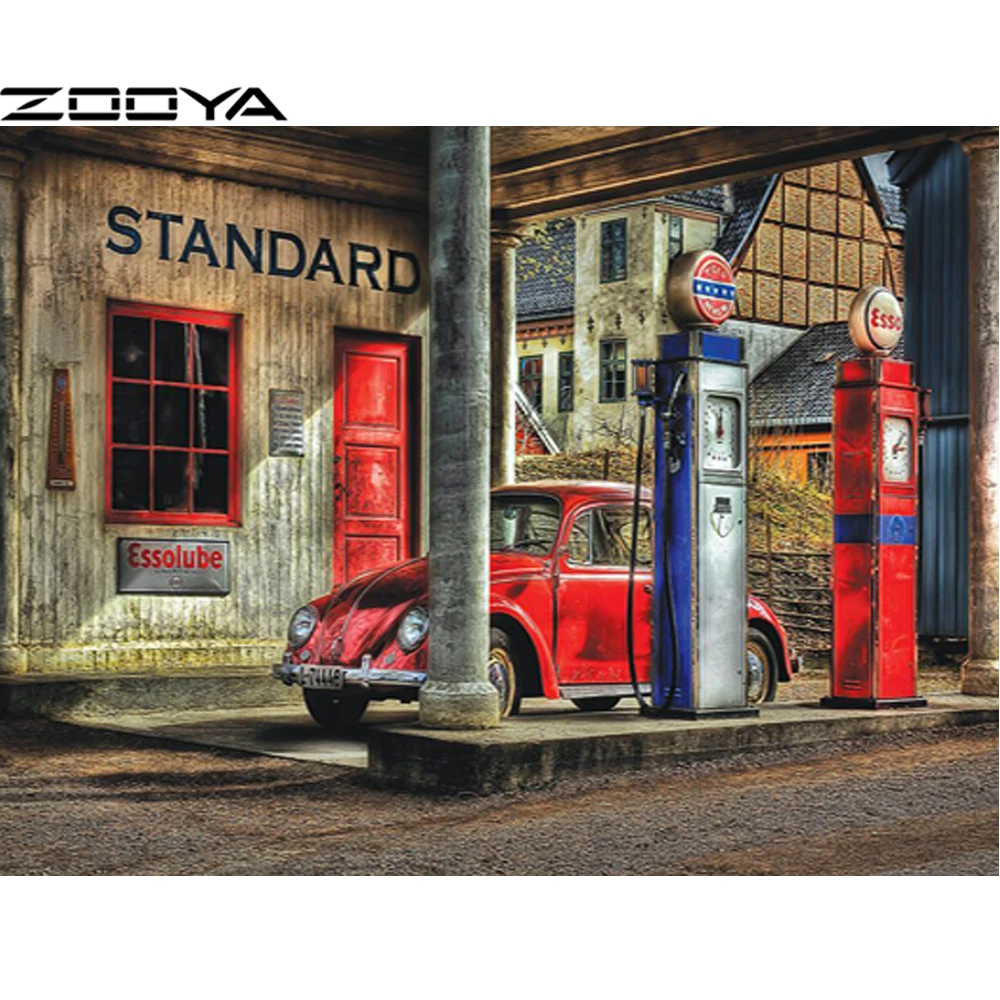 

ZOOYA New 5d Diamond Embroidery Kits Cross-Stitch Home Decor Diamond Painting Mosaic Red Car Cabin DIY Pcitures Needlework R976