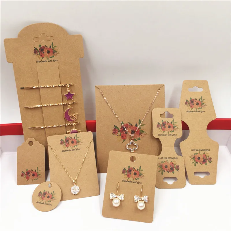 100 шт. бумажные открытки для ювелирных изделий ручной работы с любовными цветами