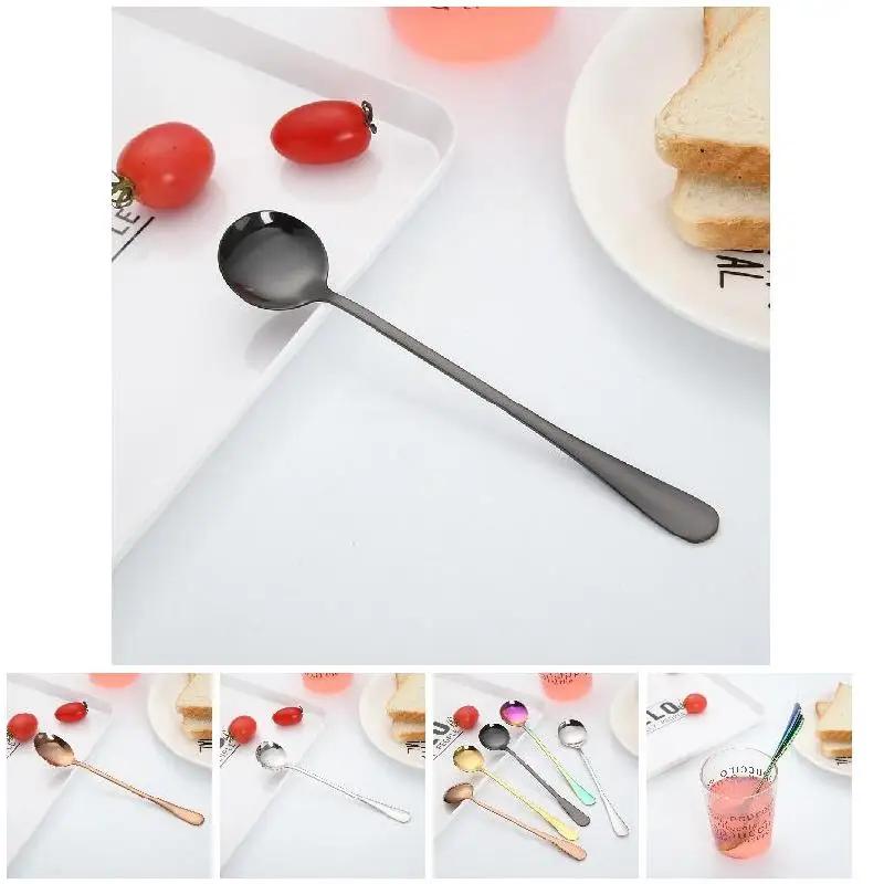 Горячая Нержавеющая Сталь Совок посуда с длинной ручкой Кофе Чай десерт ложка