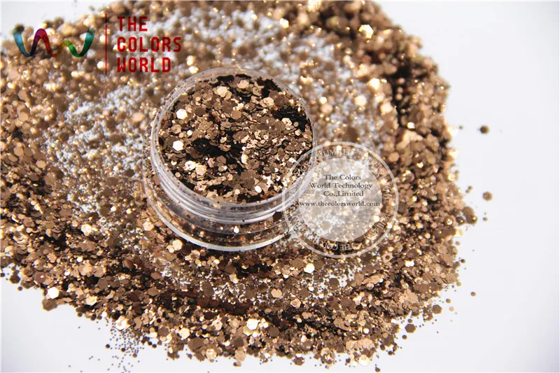 Блестки кофейного цвета металлический блеск шестиугольная форма блестки для